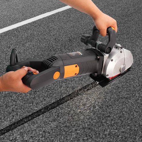 Mauernutfräse 4800W Betonschneider set Nass und Trocken 5000 U/min Mauerfrase Max. Schnittgröße 42x40mm mit Wasserpumpe und 5 Sägeblätter für Schneiden Beton Stahl Holz Marmor Ziegelwänden