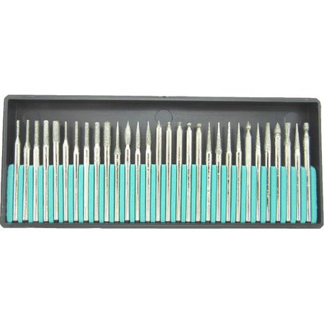 Rotationswerkzeug mit 3-mm-Schaft-Diamantschneidplatten-Set. Dremel-Diamantschneidplatten-Set, Proxxon-Multifunktionsbohrer. (1/3)