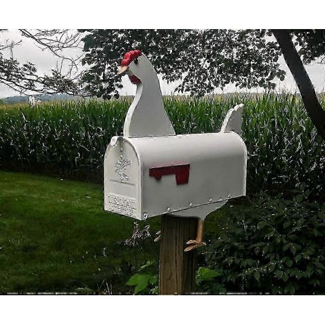 Boîte aux lettres résistante aux intempéries pour animaux de ferme grande capacité en métal pour jardin extérieur. (1/2)