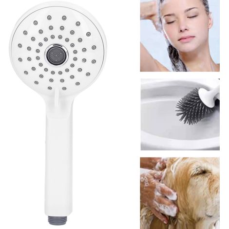 Pommeau de douche à main coloré, style japonais, coréen, européen et américain, pommeau de douche féminin, en céramique blanche (1/5)