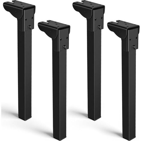 Lot de 4 pieds de table pliables de 250 mm, pieds de meubles robustes en métal, pieds de bureau réglables pour table de camping, bureau d'ordinateur (1/5)