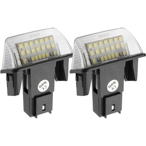 Éclairage Plaque Immatriculation - LED Blanc - Compatible Peugeot Citroën - Référence 6340A3 - Lot de 2 (1/4)