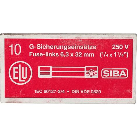 Fusible p courant faible 5 A a action instantanee 1 sachet de 10 pcs, 6,3x32mm