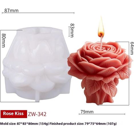 Moule En Silicone Pour Bougie Colonnes Fleurs 3D - Moule À Bougies Pillier Géométrique - Décoration Mariage Et Intérieur - 1 Pièce (1/4)