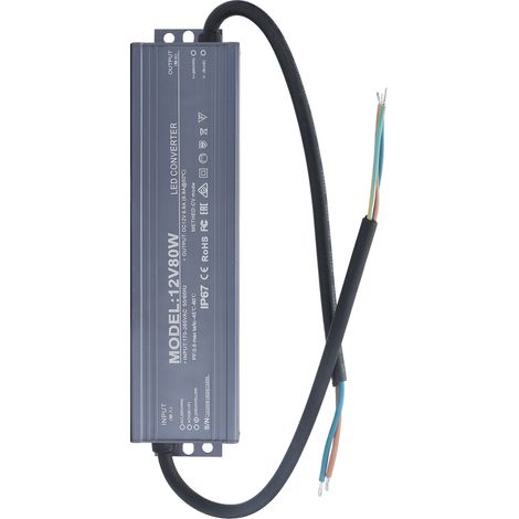 Alimentation étanche IP67, transformateur de commande de LED, convertisseur de tension pour éclairage, entrée AC 170-265 V, 12 V, 6,6 A