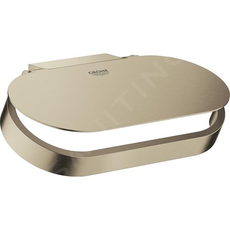 Support de papier toilette Selection 41069 avec couvercle en nickel brossé (1/4)
