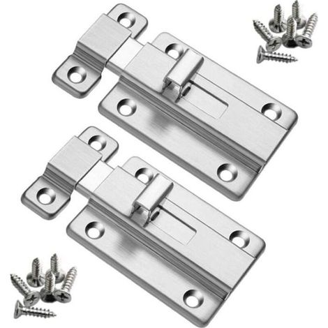 Bolts of door 2 parts of latch of safety stainless steel of 4 inches with screw