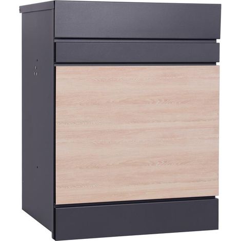 Estexo – Boîte aux lettres à paquets en acier galvanisé – Dimensions 44x35x58 cm – Fente 36,5x13x25 cm – Sécurisée avec clé