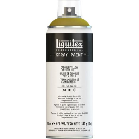 Peinture Acrylique Aérosol - LIQUITEX - Jaune de Cadmium Moyen - 400 ml - Séchage Rapide - Haute Qualité (1/2)