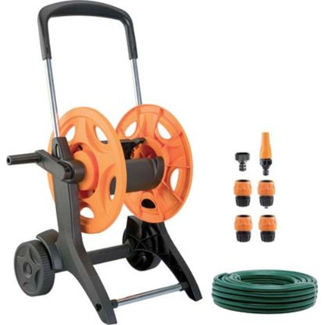 Avvolgitubo irrigazione carrellato eurotank gf plt/acciaio ruote plt +tubo 1/2 mt 20 +raccordi G.f.