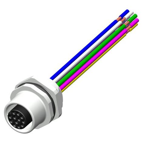 Câble d'actionneur RS PRO 12 conducteurs , M12 Femelle pré-câblé, 500mm ( Prix pour 1 )