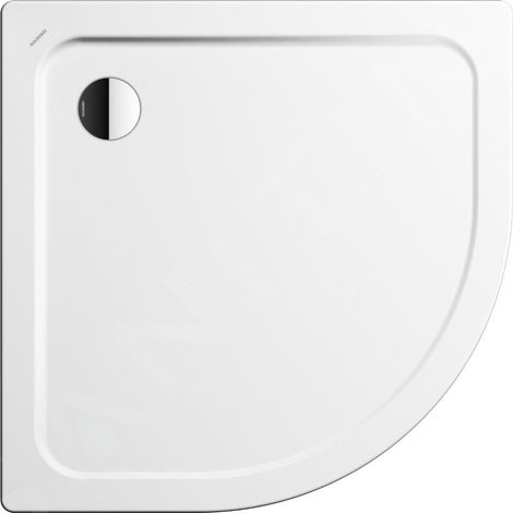 Receveur de douche quart de cercle Arrondo avec revêtement et support, 90 x 90 x 6,5 cm, blanc (1/2)
