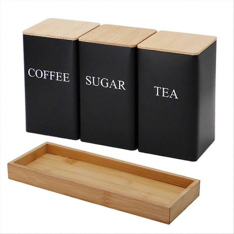 Küchenaufbewahrungsbox mit Deckel, Metallbehälter für Tee, Kaffee und Zucker, A (1/5)
