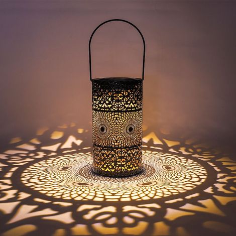Lampes solaires de jardin en métal, éclairage extérieur solaire pour jardins, terrasses, balcons et camping.