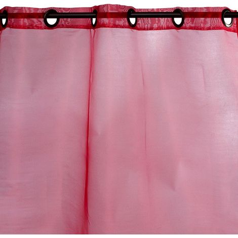 FEERIE - Voilage à œillets rouge bordeaux 110x250 (1/2)