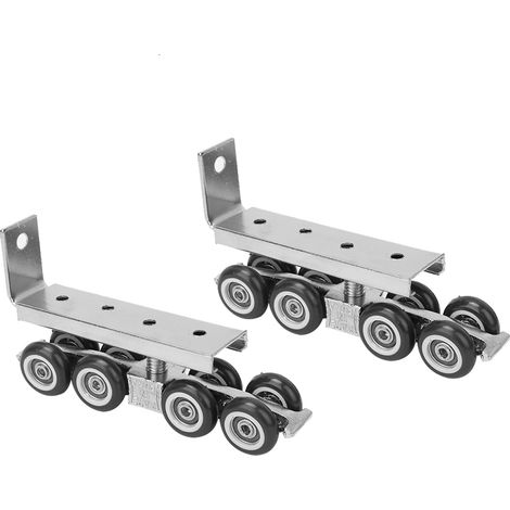 paire de roulettes pour porte coulissante à 8 roues, quincaillerie, roulettes de suspension, roulettes silencieuses pour rail.