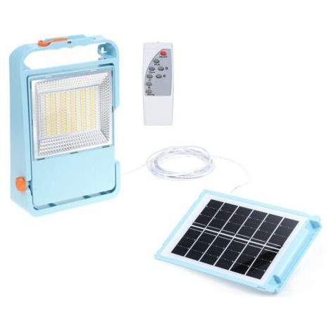 Rechargeable LED Floodlight, 150W LED Construction Floodlight, 5 Modes LED USB Site Lamp, Portable Work Light with Solar Panel for Camping, Maintenance, Garage, Workshop (1/4)