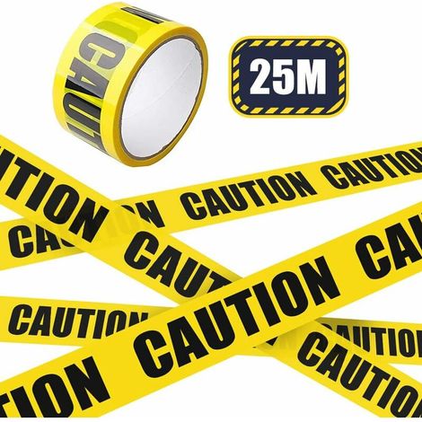 Ruban de Signalisation, Ruban d'avertissement, Ruban de Marquage au Sol,Bande CAUTION Ruban de Sécurité(4.8cm x 25m) (1/5)