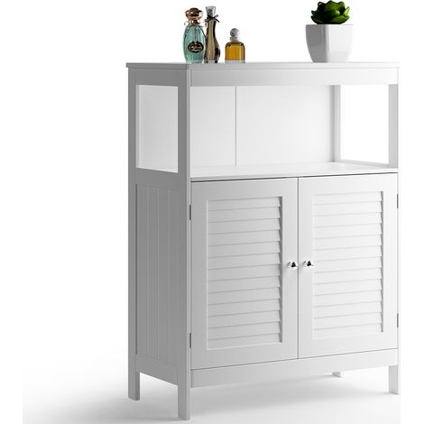 Mobiletto Mobile Armadietto Bagno 2 Ante Arredamento MDF Dimensioni 60x30x80 cm (1/5)