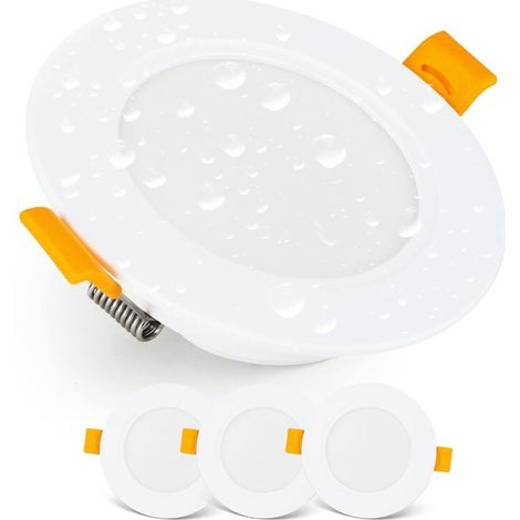 Spot encastrable salle de bain IP54 – Lot de 3 – Lumière froide 6000K – 7W / 700 Lumens – Installation facile 29mm – Plastique inoxydable