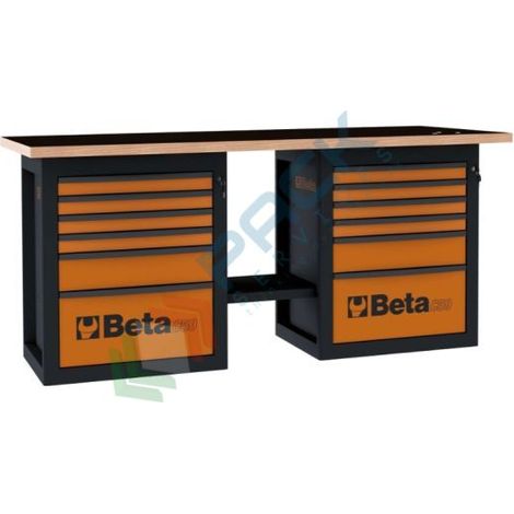 Beta C59B Banco da lavoro Endurance con doppia cassettiera - Antracite (1/2)