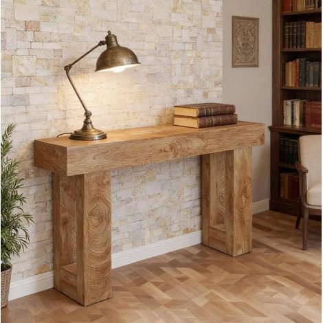 Konsolentisch Holz Braun 160 cm im Landhausstil für Flur Wohnzimmer (1/5)