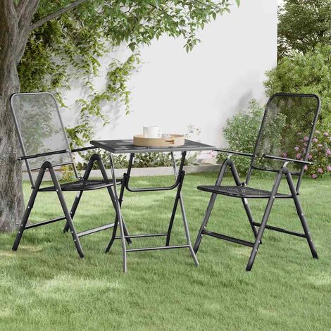 vidaXL Mesa de jardín malla metálica expandida antracita 60x60x72 cm (1/5)