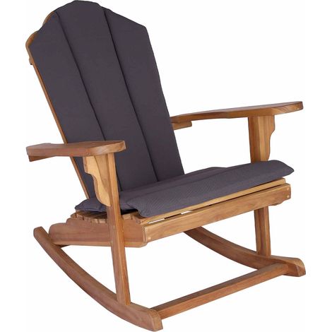 Garten Adirondack Schaukelstuhl Natur Massivholz Teak vidaXL (1/5)