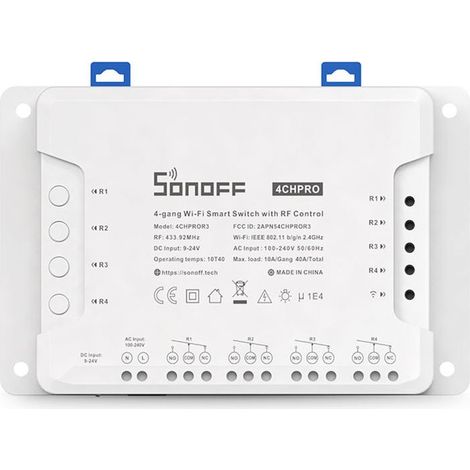 Sonoff 4CH PRO R3 ITEAD 4-fach WLAN-Smart-Schalter mit RF-Steuerungs-App, unterstützt Synchronisierung, 3 Betriebsmodi, 4CH PRO R3 (1/5)