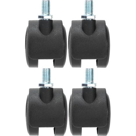 Zoternen 4pcs Pou Chasters con freno Rueda universal de 1,5 pulgadas para estantería/armario Negro (1/5)