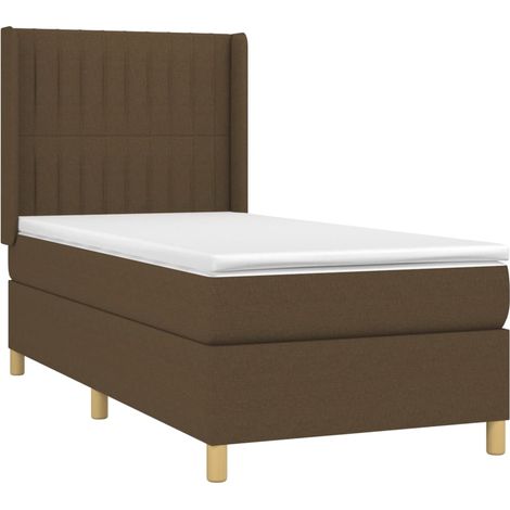 Giroletto a Molle con Materasso Marrone Scuro 80x200 cm Tessuto vidaXL (1/4)