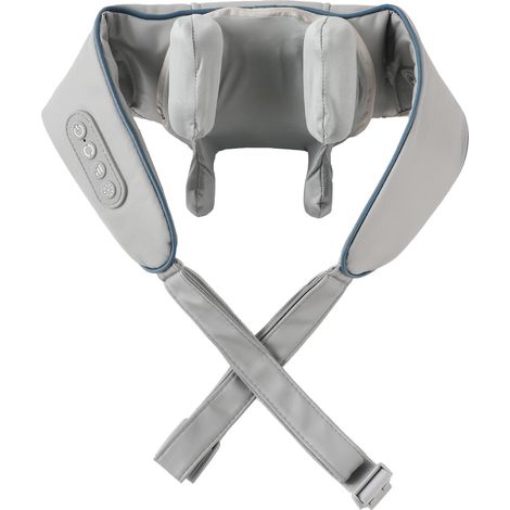 Masajeador cervical 6D para espalda, cuello y hombros con calentamiento a 42 °C, 2 modos de pulso y 3 niveles de intensidad. Masajeador doméstico para un masaje preciso en casa y la oficina, color gri (1/5)