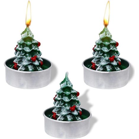 AURA Weihnachtsbaum-Teelichter, 3er-Set, zarte künstliche Tannenzapfenkerzen, Winter-Weihnachtsdekoration, Erinnerungsgeschenk (1/5)