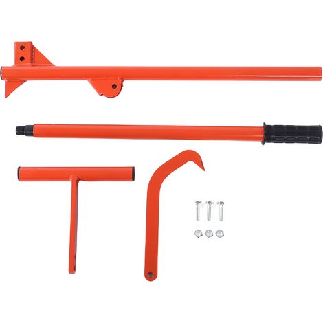 Lève-rouleau de bûches à crochet réglable, outils d'exploitation forestière en acier robuste, cric avec poignée en caoutchouc pour rouler et soulever les bûches (1/5)