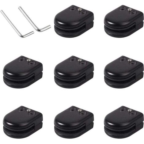 Ineasicer 8pcs Pince de Verre 8-10mm en Acier Inoxydable Porte-Verre Clip en Verre Support en Verre Réglable Connexion Arrière Plate pour Balustrade Salle de Bain Escalier Fenêtre (1/4)