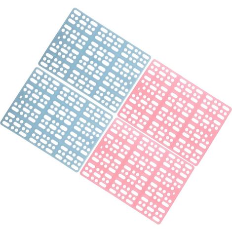 4pcs Rabbit Cage Mats Foot Pads for Small Animals Hollow Plastic Feet Pads with Snap Joint, Blue and Pink, Suitable for Bunny Hamster Guinea Pig Cage Bedding and Habitat (1/5)