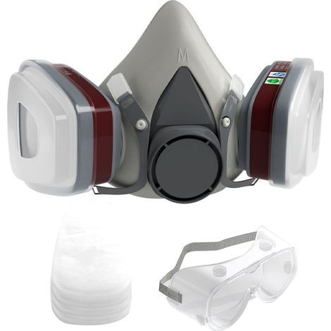 Halbgas-Gesichtsmaske, Doppelfiltrationssystem, verstellbarer Silikon-Farbschutz für die chemische Industrie in Fabriken (1/5)