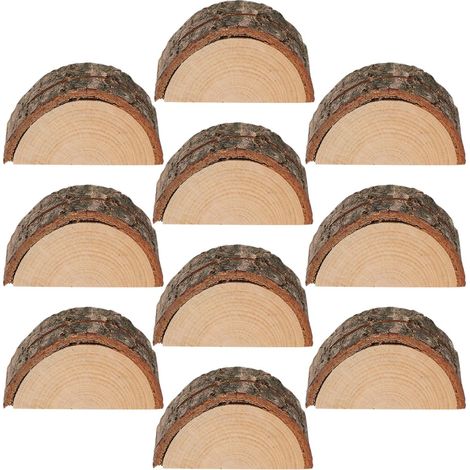 Lot de 10 Porte-Cartes de Visite en Bois Demi-Cercle, Supports Photo pour Tables Élégants et Rustiques, Base en Bois Naturelle pour Notes et Décorations de Fête (1/5)