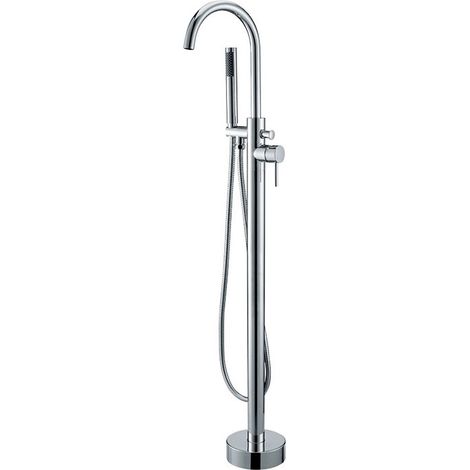 Distribain – Mitigeur colonne pour baignoire îlot – Finition chromée – Laiton massif – Hauteur 1150 mm – E102 (1/4)