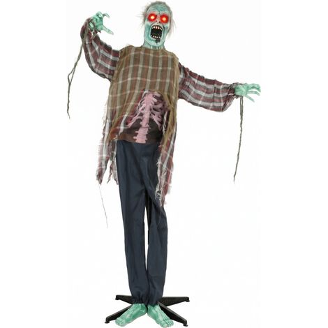 Zombie Halloween animato 170 cm, occhi LED rossi e attivazione sonora DESVIAE (1/5)