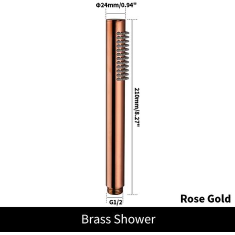 (RG Shower) Pommeau de douche à main en laiton brossé doré, douchette de douche à main nickelée, douchette de bain noire mate or rose chromée (1/5)