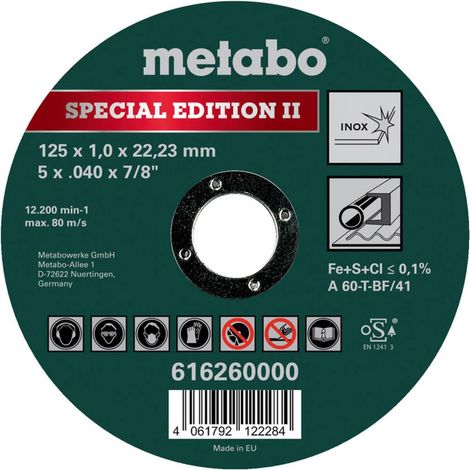 Metabo SPECIAL EDITION II 616260000 Disco di taglio dritto 125 mm 22.23 mm 1 pz.
