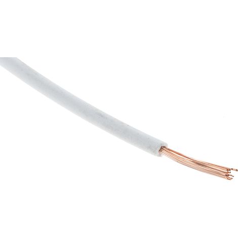 Fil électrique RS PRO, 22 0,75 mm² 22 AWG, 500 V, Polyoléfine réticulée EI5 Blanc, 100m ( Prix pour Bobine de 100 Mètres )