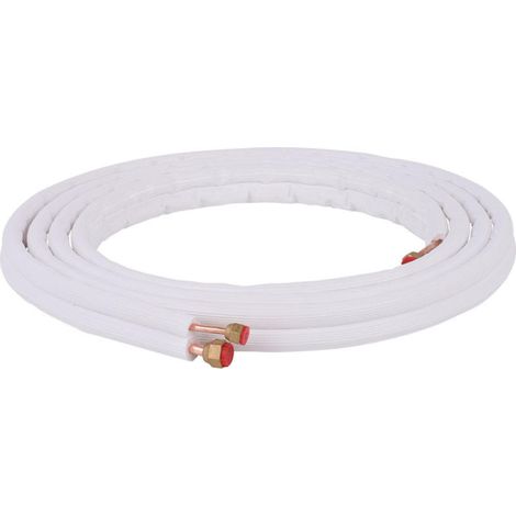 Kit Tubería Cobre Aislado 5m  1/4”-3/8” con Tuercas  Para Aire Acondicionado y Refrigeración  Resistente UVA y R32/R410A