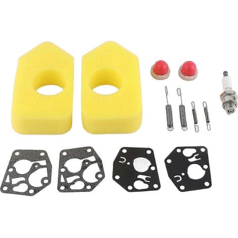 Kit de réparation pour tondeuse (2 pièces) : filtre à air, membrane, poire d'amorçage, ressort et bougie d'allumage pour moteurs Classic Sprint 3,5 et 4,5 ch Q45, 35, 375 et 40 (réf. 0809) (1/5)