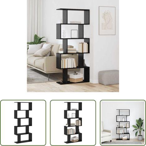 Bücherregal Holz -  Bücherregal Schwarz Eichen-Optik 70 x 24 x 161 cm Holzwerkstoff (1/5)