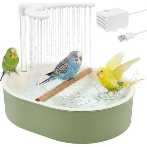 Automatisches Vogelbad mit integrierter Dusche, Papageiendusche und USB-Wasserzirkulationsdusche für Wellensittiche (1/5)