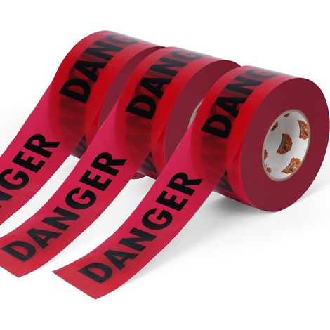 Red and Black Danger Warning Tape for Marking Zones, Safety Warning Tape, 76mm x 305M, for Halloween/Danger Zone Decoration (1/5)