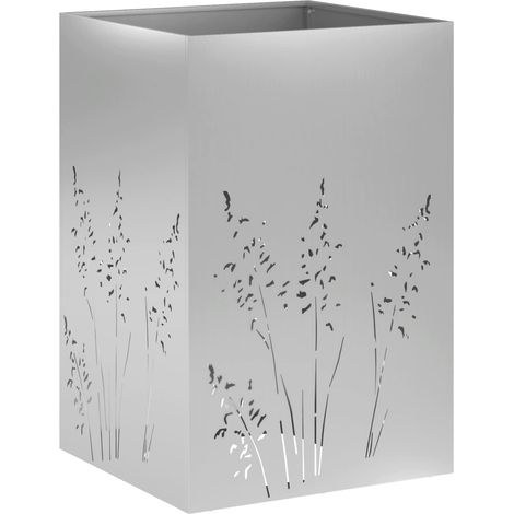 vidaXL Macetero de Jardín Plateado 50 x 50 x 75 cm Acero Galvanizado (1/2)