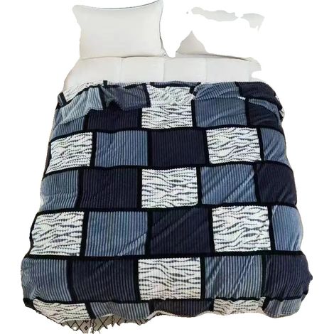 Couverture, Chaleur Douillette, Texture Douce et Pelucheuse, hall3-h3b21-Bleu Marine, 160200-e (1/2)